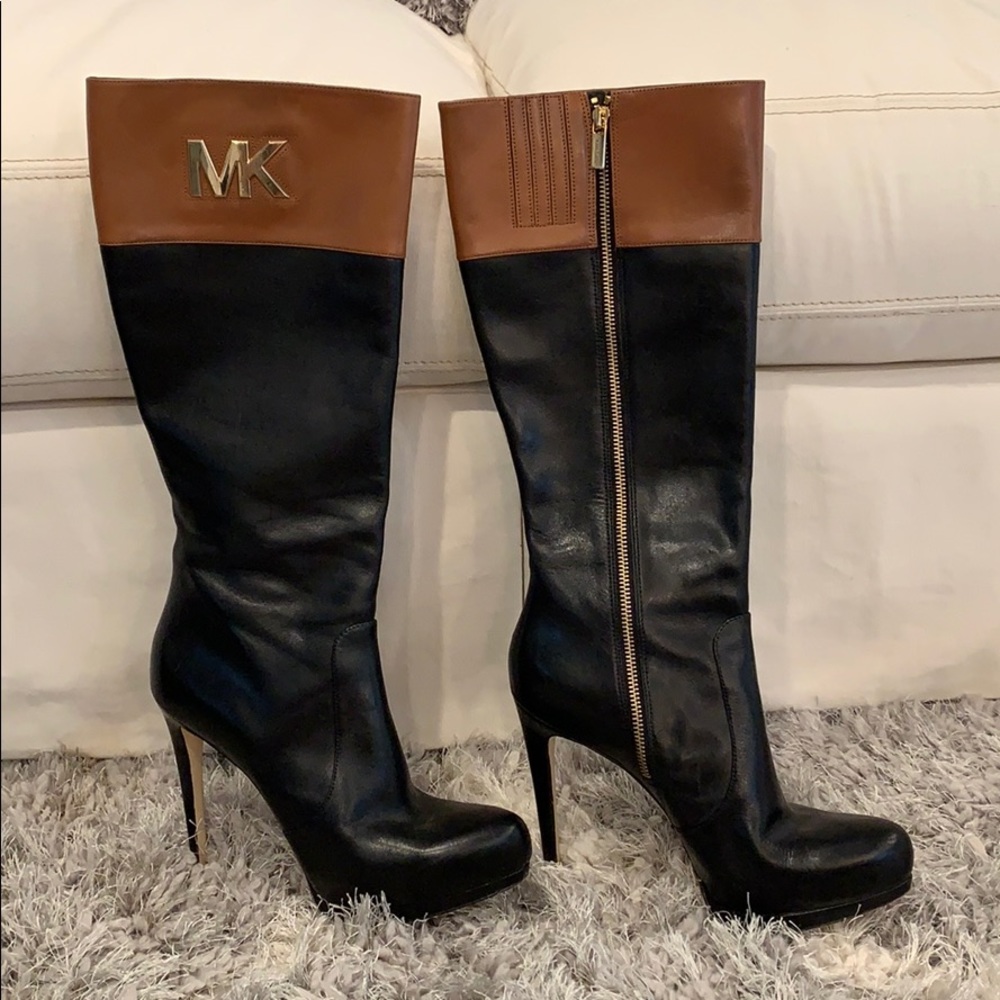 Michael Kors Brown and Black High Heeled Boots